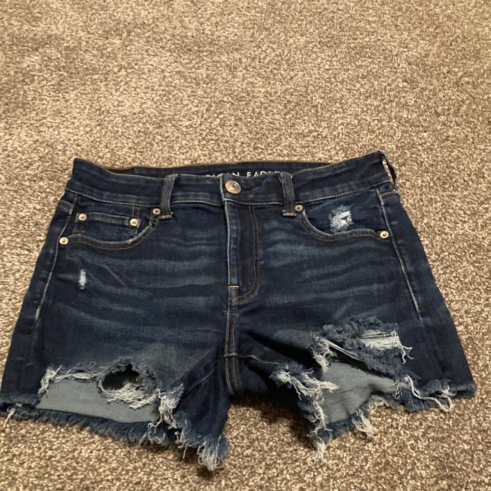 American Eagle Outfitters Blue Jean Shorts Distressed Style